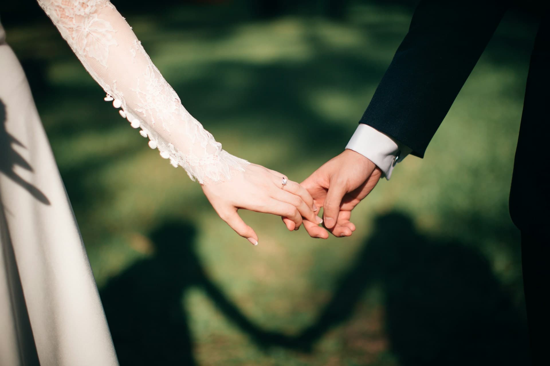Outdoor Moroccan celebration — joyful couple portrait